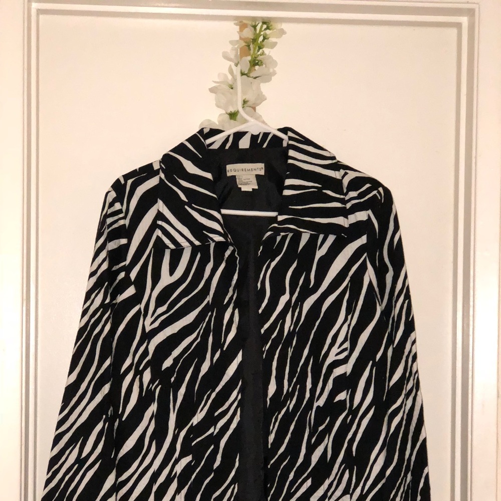 Black and white zebra print jacket